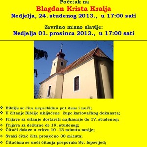 Biblijsko bdijenje u Karlovcu-Švarča (24. studenog-1.prosinca)